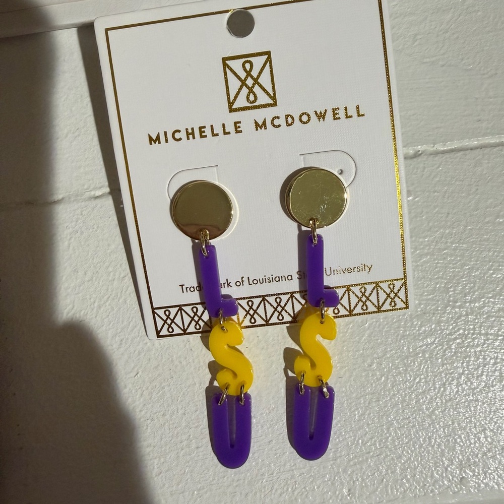 Michelle McDowell Purple and Yellow Earrings